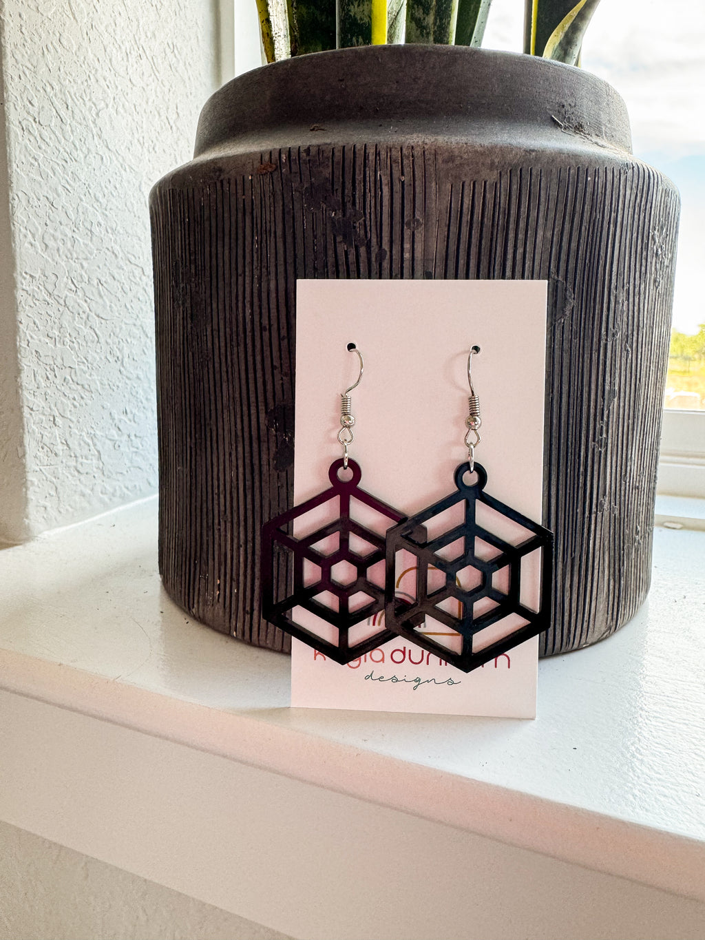 Acrylic Spiderweb Earrings