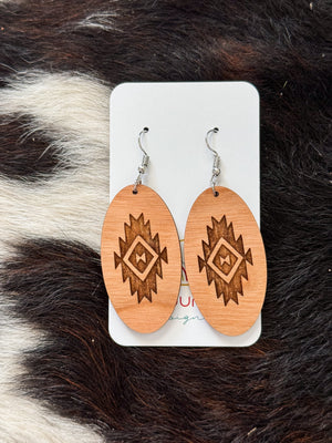 Aztec Wood Earrings